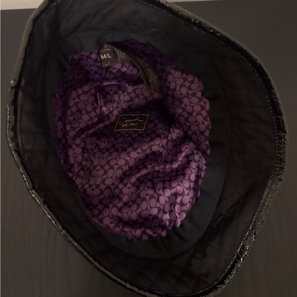 Coach Black Quilted Hat with Buckle Detail - Picture 2 of 2